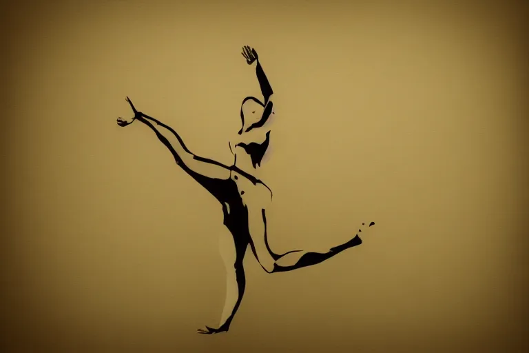 Image similar to beautiful serene swimming person, healing through motion, life, minimalistic golden and ink airbrush painting on white background