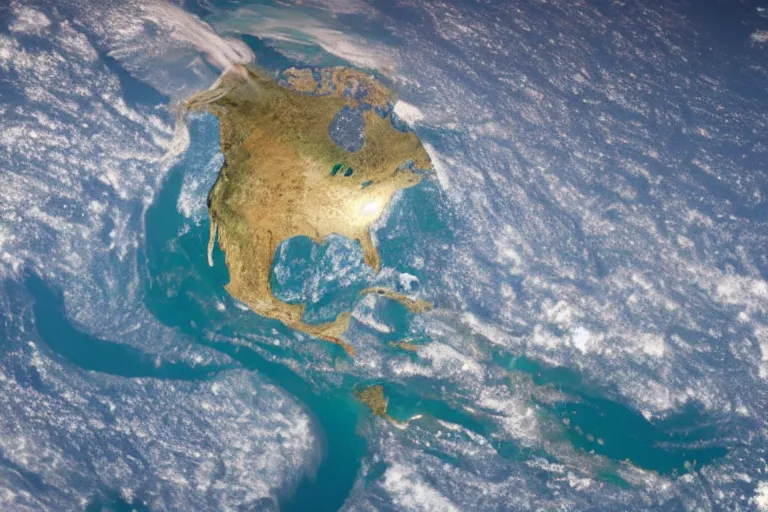 Prompt: photo of earth horizon from space