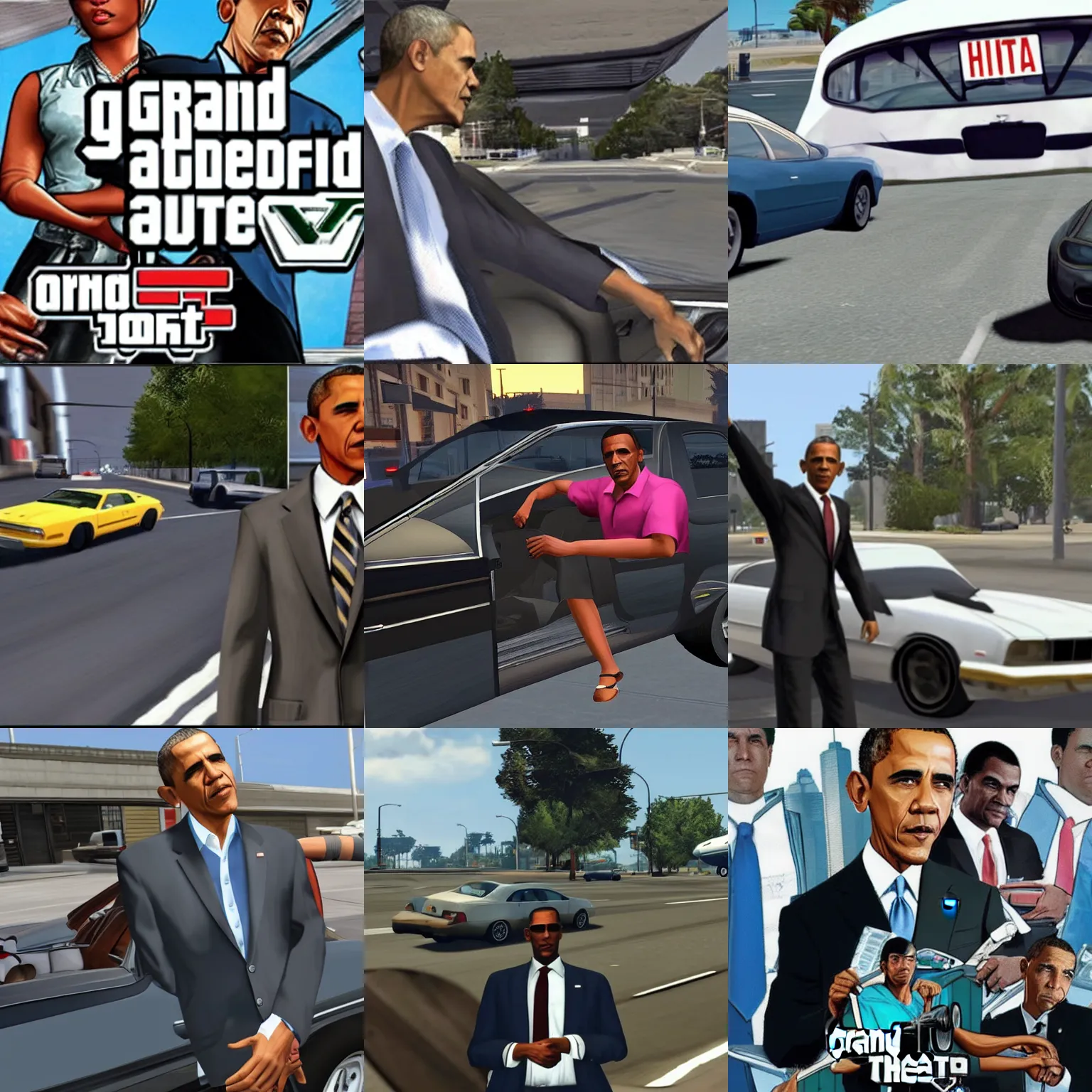 Prompt: obama in grand theft auto