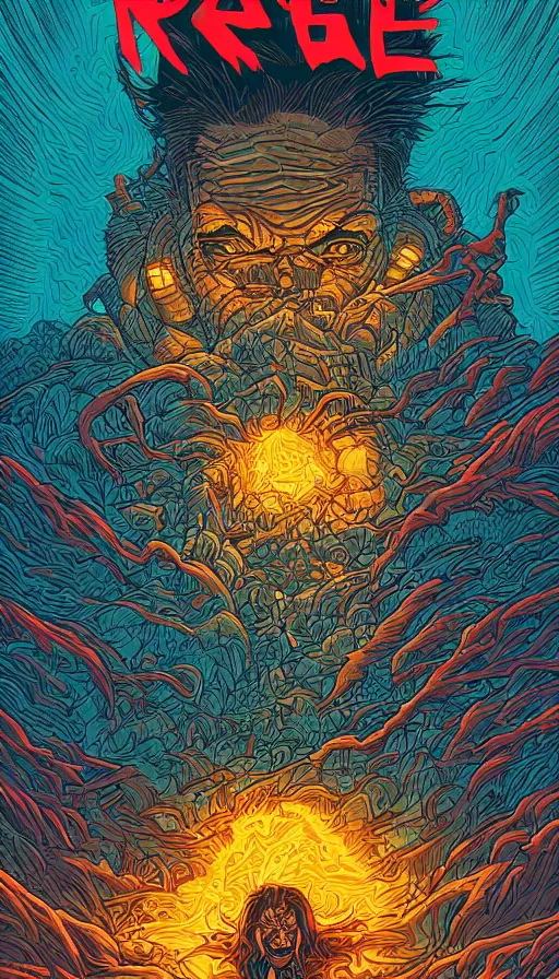 Image similar to rage, by dan mumford,