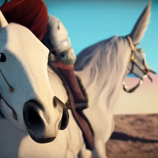 Prompt: close up, zelda riding a horse on moon, detailed realistic face, hyper realistic, 4 k octan render, unreal 5