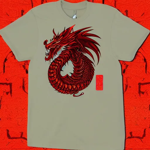 Image similar to china red dragon mark on tshirt