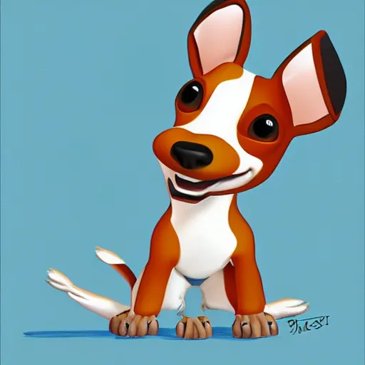 Prompt: jack russel terrier surprised, pixar style, concept art, trending on artstation, childrens illustrated storybook