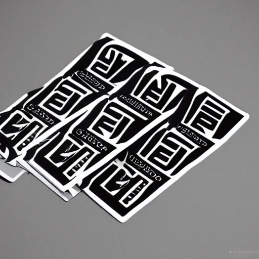 Prompt: black on white graphic design stickers in style of eric hu, y 2 k, brutalism, acid, techno