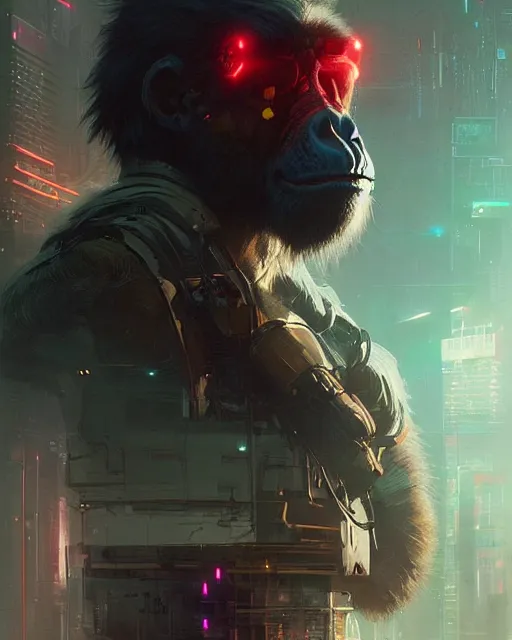 Image similar to bored ape, neon, cyberpunk, futuristic, stunning, highly detailed, digital illustration, art by greg rutkowski and