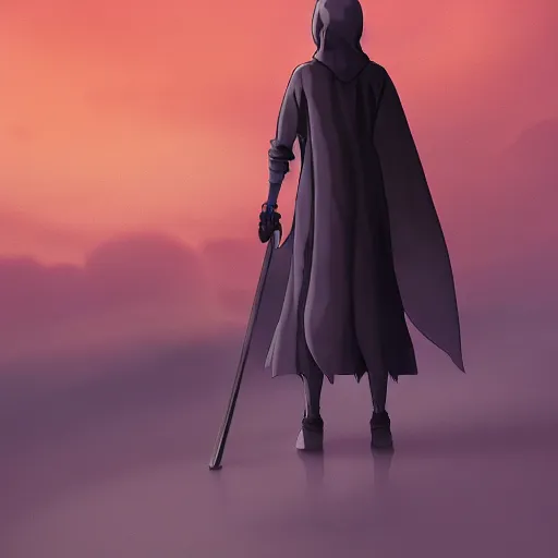 Prompt: 3 d studio ghibli style grim reaper, in beautiful night sky background, anatomical skeleton, in black hood, silver scythe, concept art, beautiful, anime style, octane render, cycles, high definition, night lighting