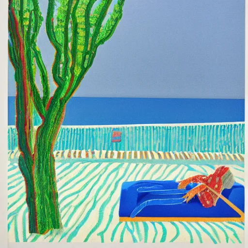 Image similar to Solitude by the seaside by David Hockney, 1975, exhibition catalog