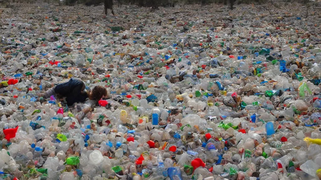 Prompt: the plastic world has won this war, by jonathan solter