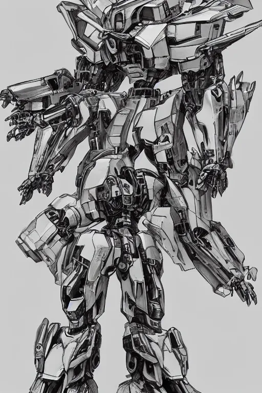 Image similar to full body illustrations of mecha, pen and ink, moderately detailed, ryouta otsuka, by momo koshu, by gerald payumo, by lance wilkinson, concept art, artstation, deviantart, pinterest, unreal engine