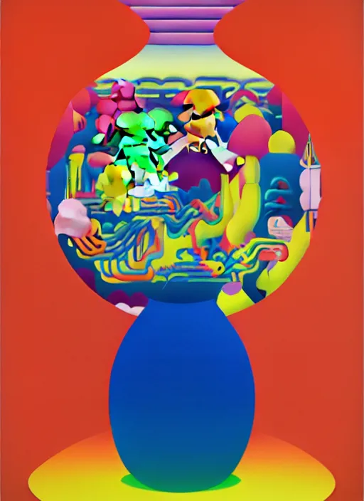 Image similar to vase by shusei nagaoka, kaws, david rudnick, airbrush on canvas, pastell colours, cell shaded, 8 k