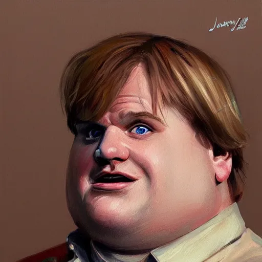 Image similar to concept art of chris farley, cinematic shot, painting by jama jurabaev, extremely detailed, brush hard, artstation, high quality, brush stroke