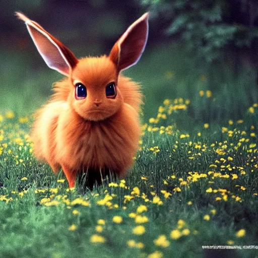 Image similar to national geographic professional photo of eevee in the wild, award winning