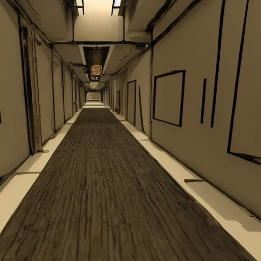Prompt: hallway in the backrooms, unreal engine tech demo