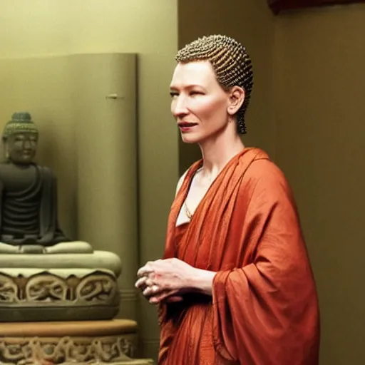 Image similar to cate blanchett as buddha