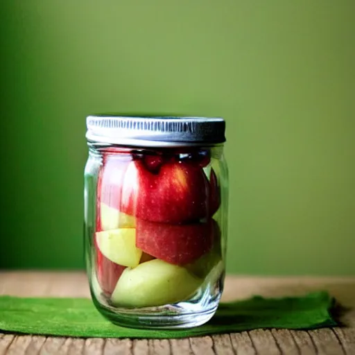 Image similar to an apple inside a jar