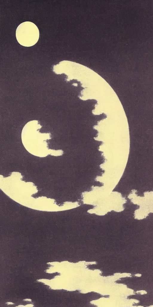 Image similar to painting of the moon by kitano tsunetomi, 1 9 3 9