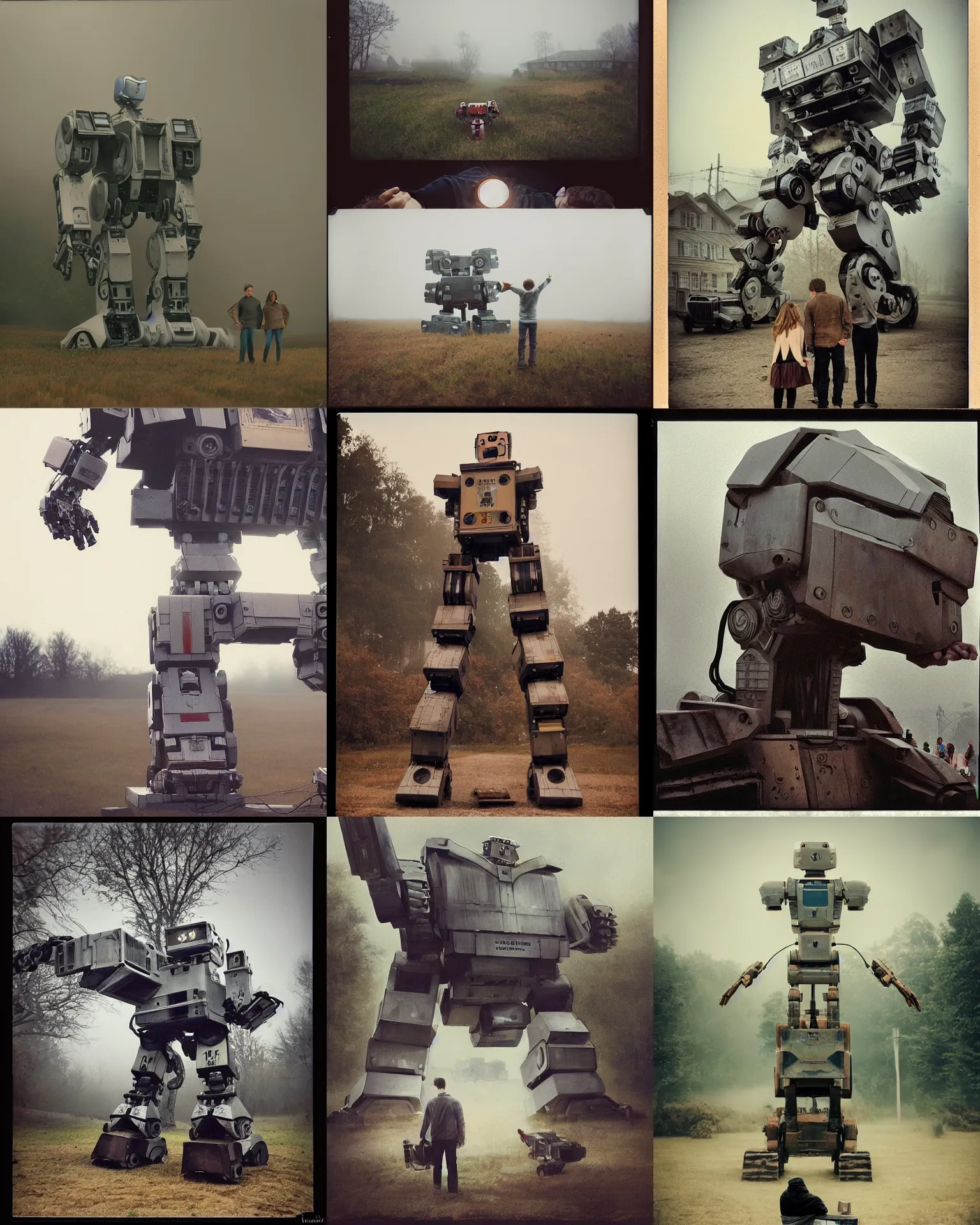 Prompt: giant oversized mark zuckerberg head battle robot mech on a village, Cinematic focus, Polaroid photo, vintage, neutral colors, soft lights, foggy, by Steve Hanks, by Serov Valentin, by lisa yuskavage, by Andrei Tarkovsky