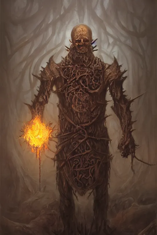 Image similar to a full body high detail fantasy portrait oil painting illustration of the torment nexus, a box of death and evil, glowing internally by justin sweet with face and body clearly visible, insane, realistic proportions, d & d, rpg, forgotten realms, artstation trending, high quality, sombre mood, artstation trending, muted colours, entire person visible!