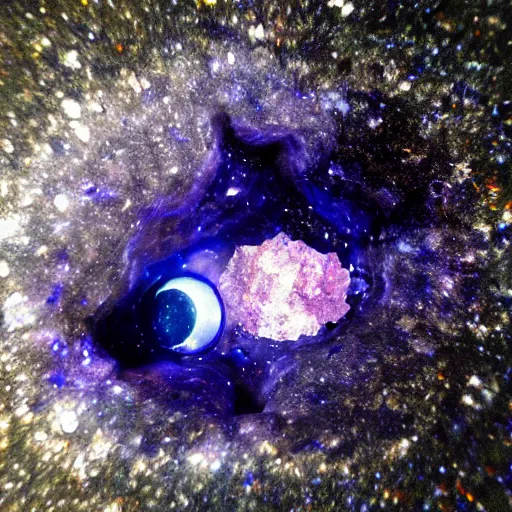 Image similar to Liminal space in outer space, geode!!!