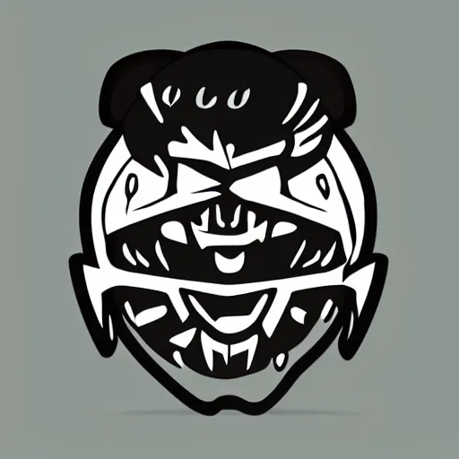 Prompt: a logo of an illustrated ape for a video game company, designed, vector, black background