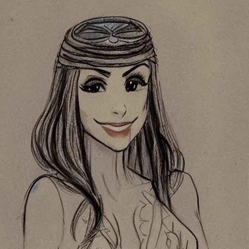 Image similar to milt kahl sketch of victoria justice as princess padme from star wars episode 3