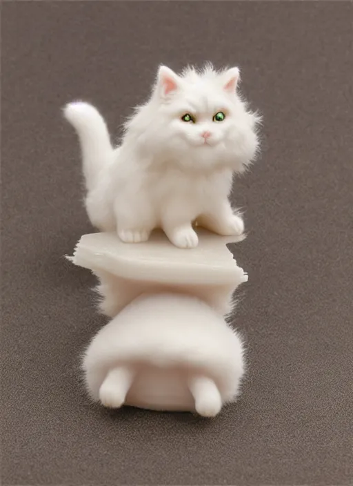 Prompt: 80mm resin detailed miniature of fluffy cat, Product Introduction Photos, 8K, Full body, subsurface scattering