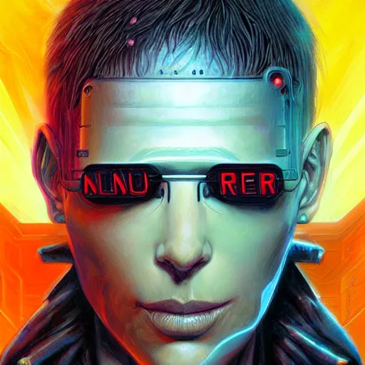 Image similar to neuromancer, painted by magali villeneuve