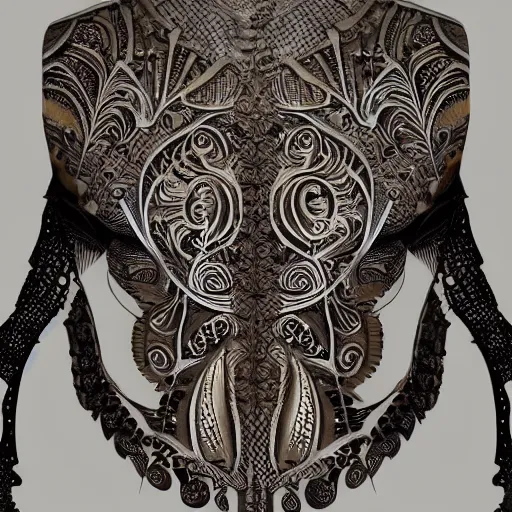 Prompt: chest plate amor, intricate design, inspired by a trilobite
