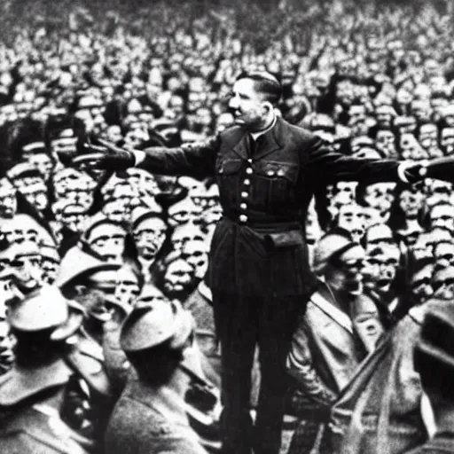 Image similar to the homepride man as leader of nazi germany