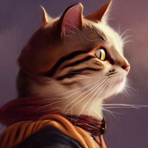 Image similar to Portrait of a Cat as a Pirate, photo, highly detailed oil painting, photorealistic, highly detailed, digital painting, artstation, concept art, smooth, sharp focus, illustration, art by artgerm and greg rutkowski and alphonse mucha