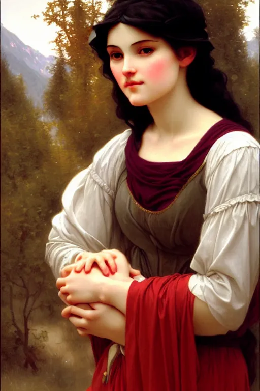 Image similar to snow white, painting by bouguereau, detailed art, artstation