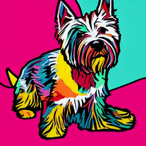 Image similar to pop art of a westie