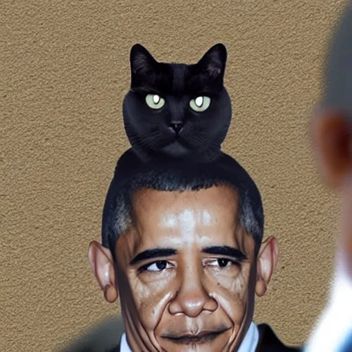 Prompt: cat with obama's face