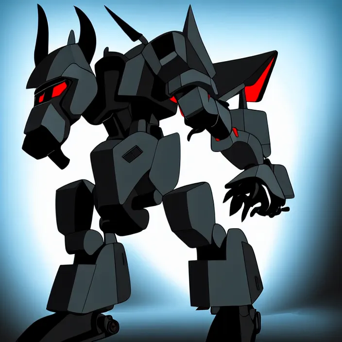 Prompt: evil mecha donkey is heroically looking into the camera blurry background 2 d digital vector art highly realistic highly detailed medium shot low angle dramatic lighting cinematic