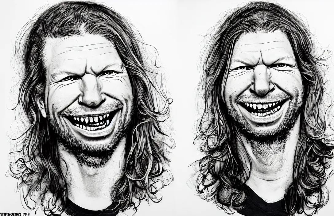 Image similar to aphex twin portrait, in the style of kim jung gi