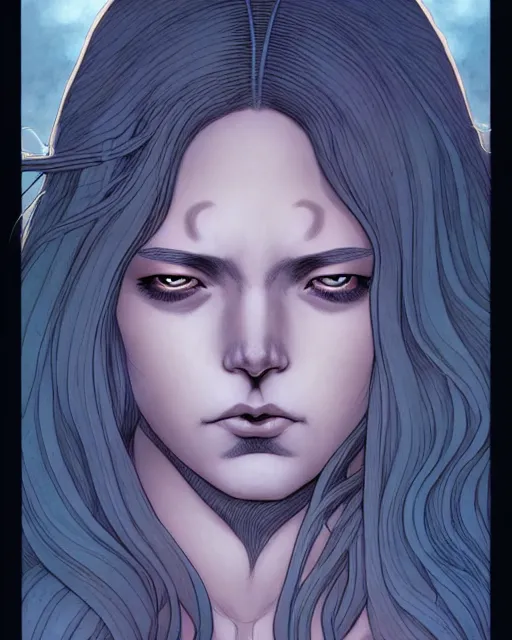 Image similar to fantasy comic cover art of a beautiful scared girl with tears in her eyes, illustration by jenny frison and sana takeda, intricate details, stunning inking lines, stunning gradient colors, 4 k, hd, artstation, award winning