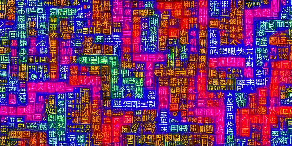 Image similar to blocky square white chinese characters on a background of hyperdetailed neon colored smoke, typography, chinese, chinese text, futuristic, rave, graphic design