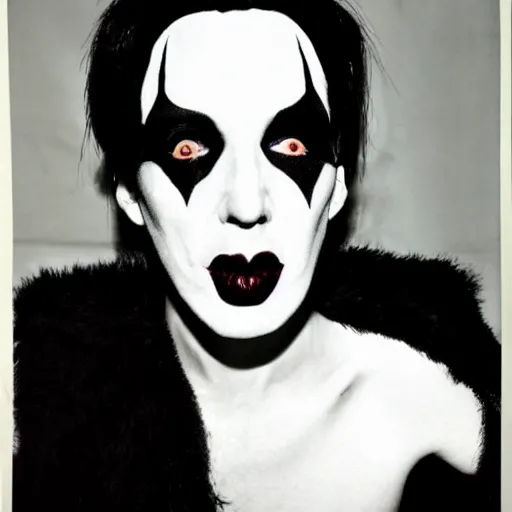 Prompt: andy warhol as marilyn manson