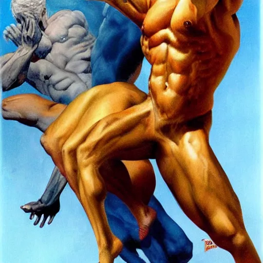 Image similar to boris vallejo joe biden