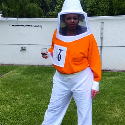 Image similar to bee dressed as inmate