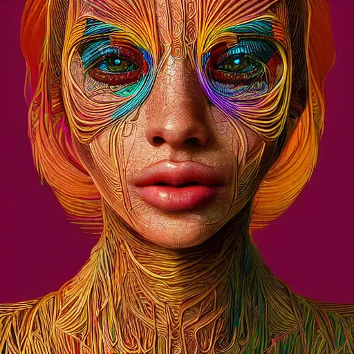 Image similar to the portrait of an incredibly beautiful and sophisticated latina woman partially made of onions of all colors, an ultrafine detailed illustration by james jean, final fantasy, intricate linework, bright colors, behance contest winner, vanitas, angular, altermodern, unreal engine 5 highly rendered, global illumination, radiant light, detailed and intricate environment