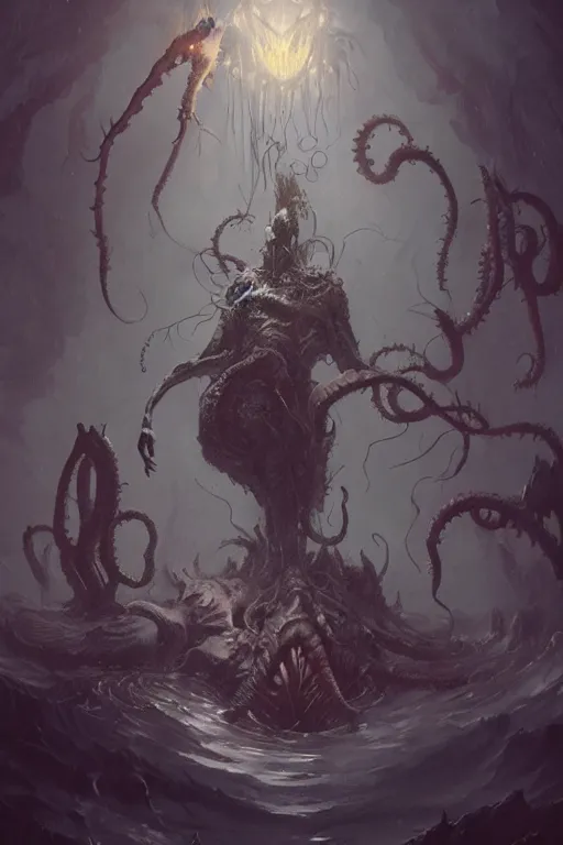 Image similar to lovecraftian monster, digital art, magic the gathering, mtg, by greg rutkowski, trending on artstation