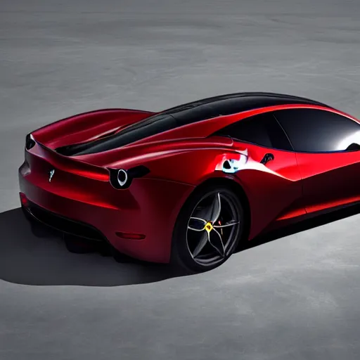 Image similar to a Ferrari designed by Tesla, High quality, 4k