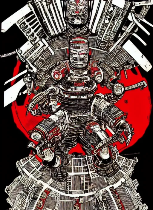 Prompt: robotic samurai by Yuko Shimizu