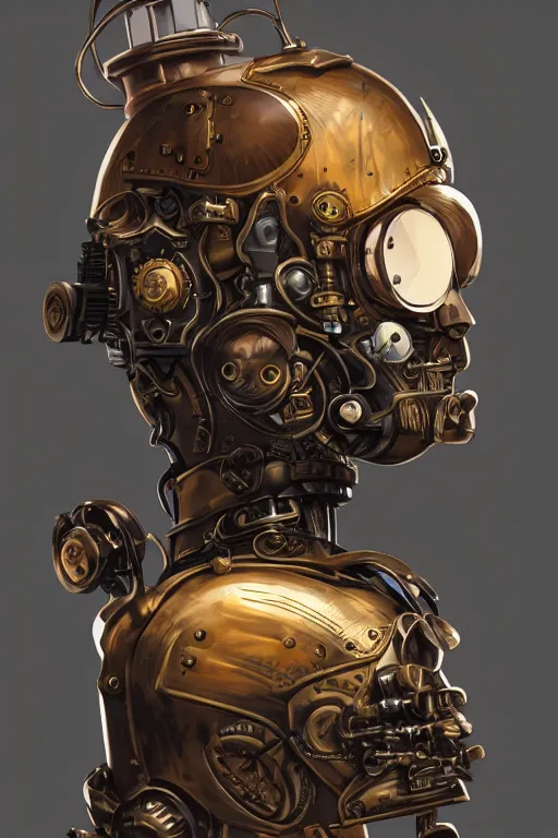 Image similar to steampunk helmet fantasy art mask robot ninja stylized digital illustration sharp focus, elegant intricate digital painting artstation concept art global illumination ray tracing advanced technology chaykin howard and campionpascale and cooke darwyn and davis jack