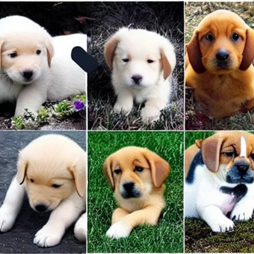 Prompt: a bunch of puppies, cute, photorealistic