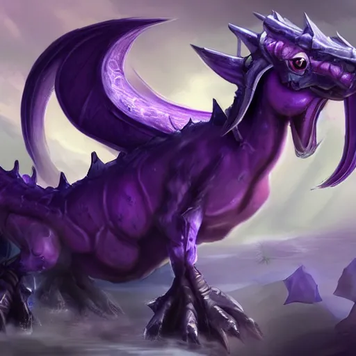 Image similar to violet fantasy crocodile horse hybrid, fantasy game art, fantasy rpg, league of legends