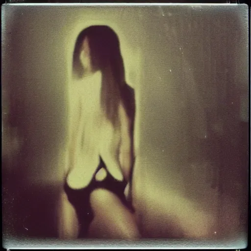 Image similar to polaroid cyberpunk girl by Tarkovsky