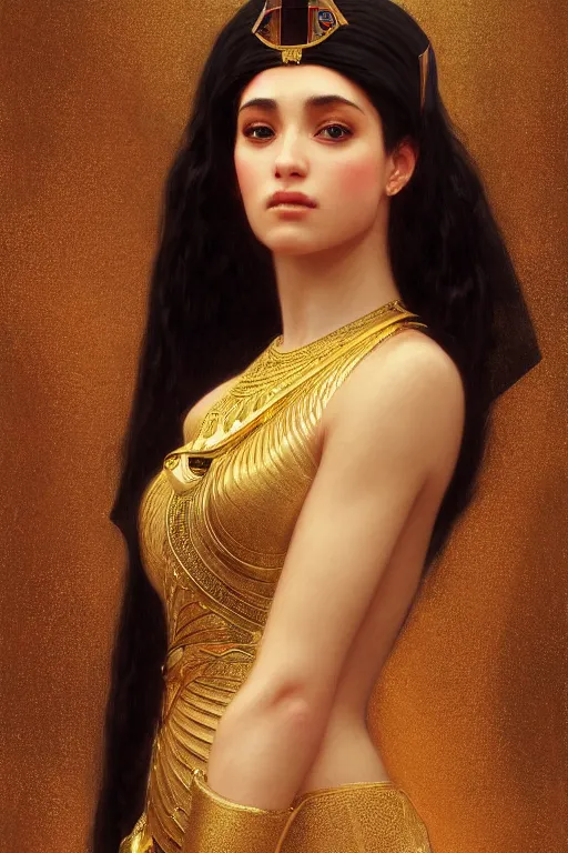 Prompt: Jessica Kahawaty as a beautiful egyptian princess, gorgeous, portrait, powerful, intricate, beautiful, masterpiece, elegant, volumetric lighting, digital painting, highly detailed, artstation, sharp focus, illustration, William-Adolphe Bouguereau, Hajime sorayama, ruan jia