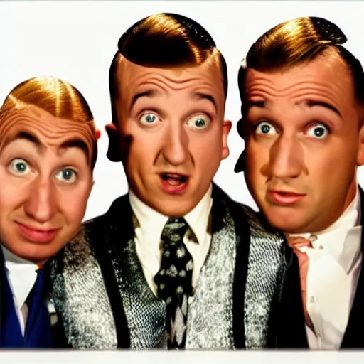 Image similar to the three stooges as a 90s boy band